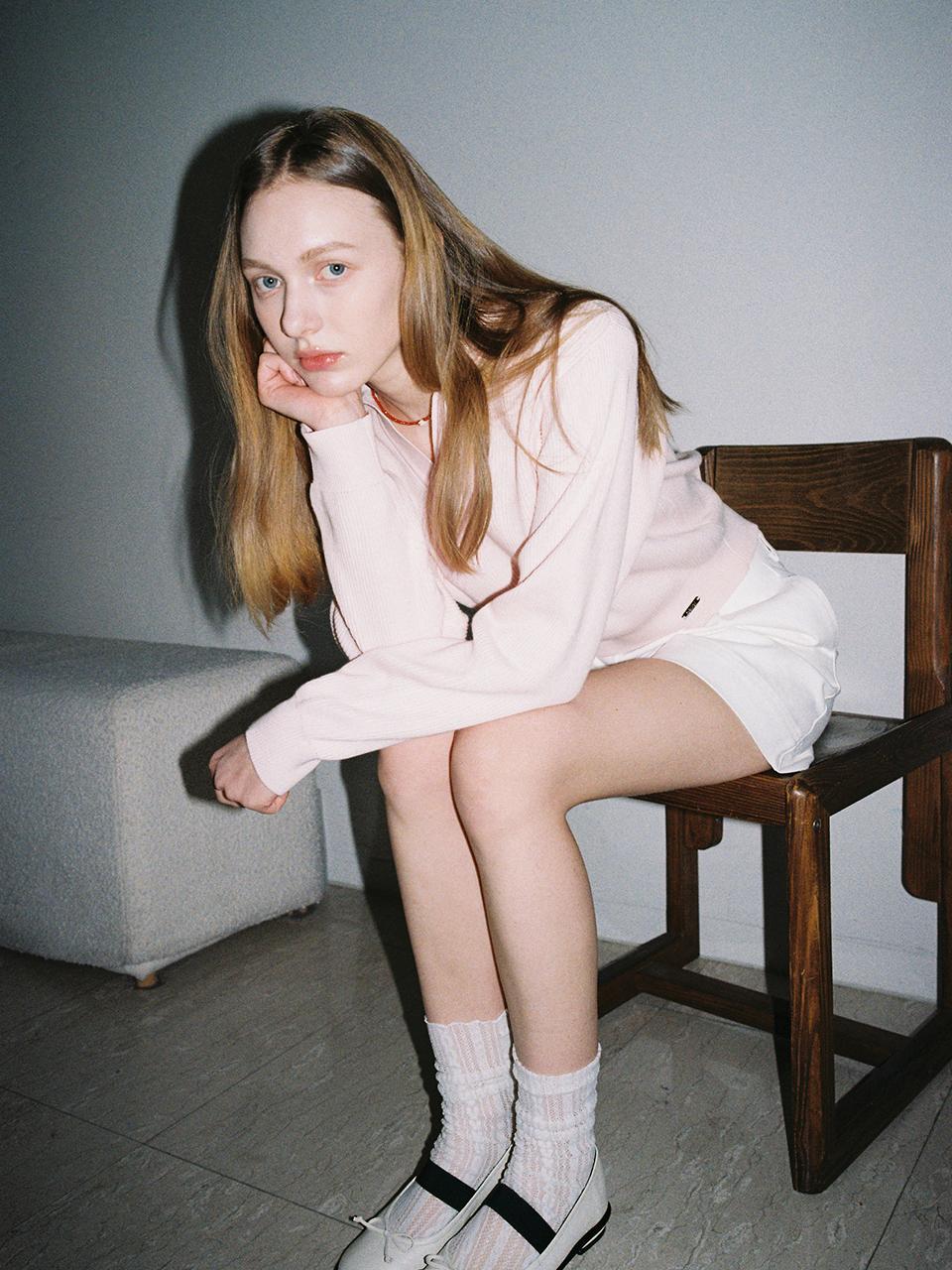 BELLOL Deep Collar Knit PINK