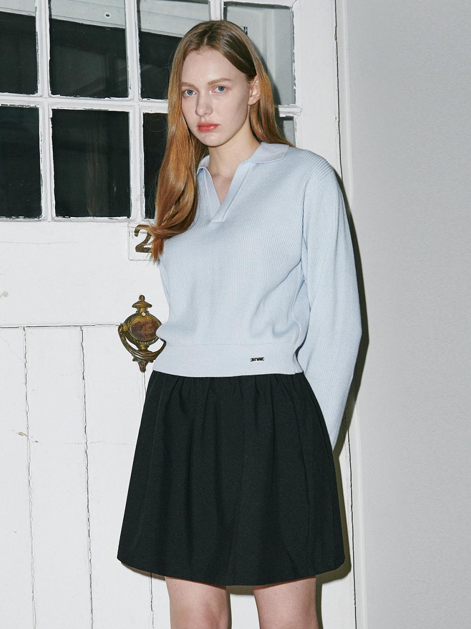 BELLOL Deep Collar Knit SKY