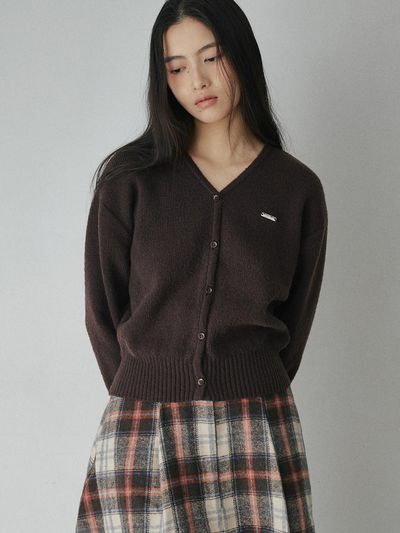 BELLOL Essential V-neck Relaxed Fit Cardigan [BROWN]