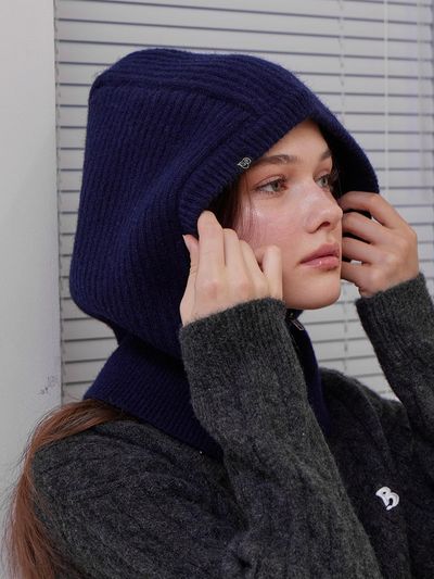 BELLOL Golgi Knit Zip-up Balaclava [Navy]