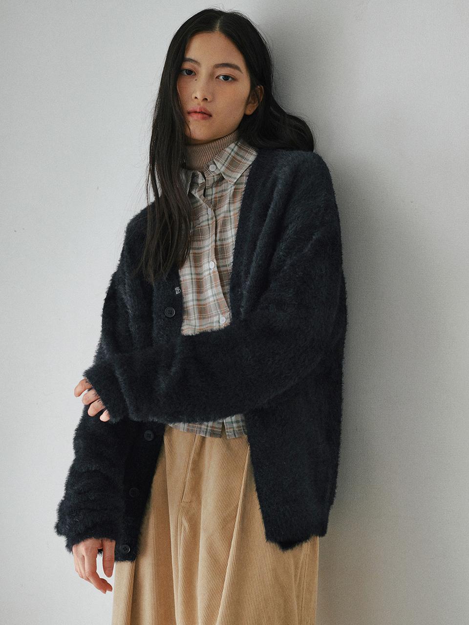 BELLOL Soft Wool Oversized Cardigan [Black]
