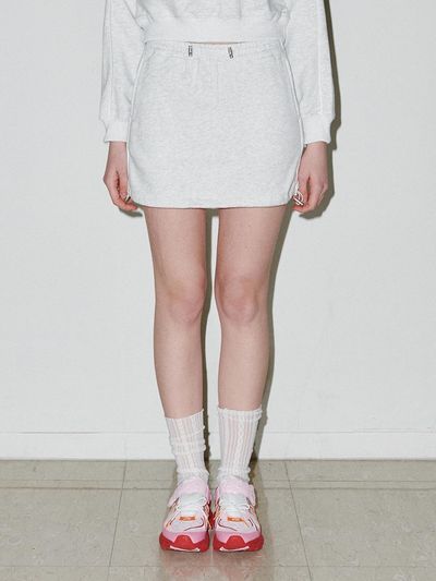 BELLOL String Sweat Mini Skirt MELANGE