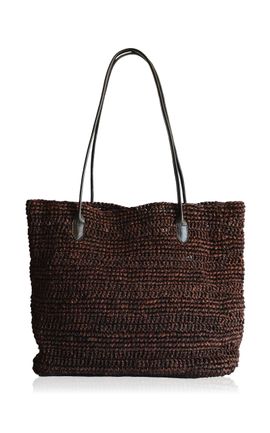 Bembien Bembien Lucia Raffia And Leather Tote