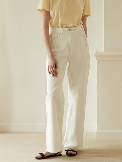 BEMUSE MANSION Belt Point Denim_White