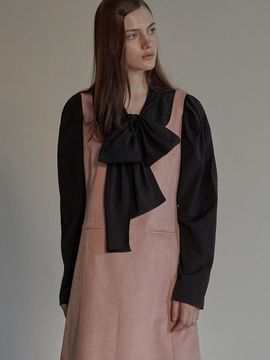 BEMUSE MANSION Ribbon point scarf blouse - Black