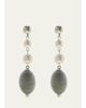 Ben-Amun Long Drop Pearly Earrings - 1