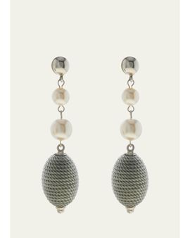 Ben-Amun Long Drop Pearly Earrings