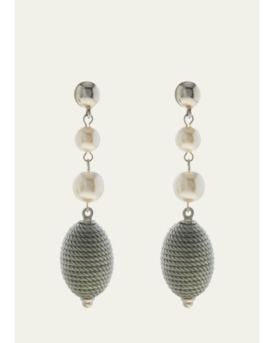 Ben-Amun Long Drop Pearly Earrings