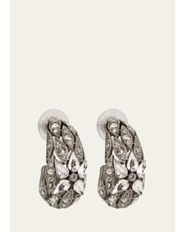 Ben-Amun Silver Crystal Hoop Earrings
