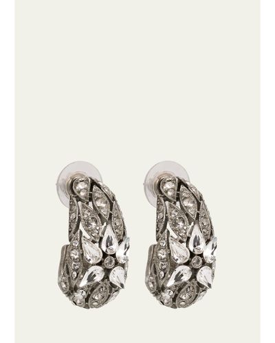 Ben-Amun Silver Crystal Hoop Earrings