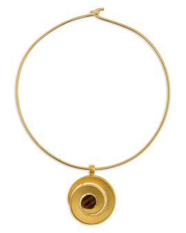 Ben Amun Ben Amun Red Stone Spiral Pendant Necklace, 16