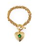 Ben Amun Women's 24K-Gold-Plated & Glass Heart Locket Bracelet - 6