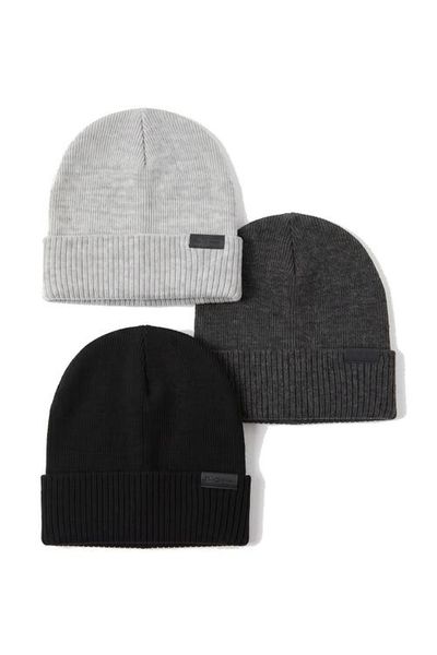 Ben Sherman Ben Sherman Ribbed Cuff Flat Knit Beanies, Set Of 3
