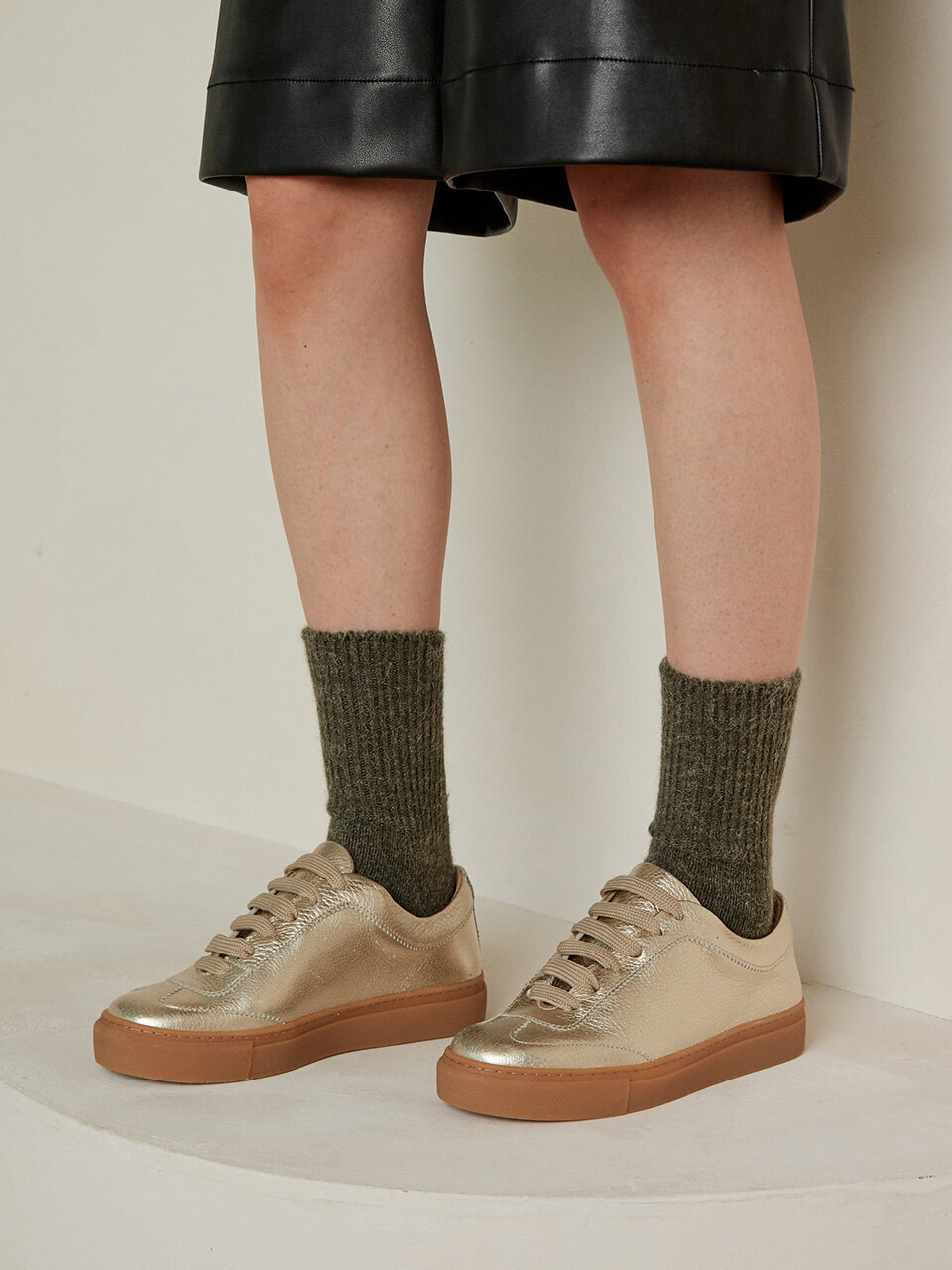 Bensimon Baskets Golden Suede Sneakers - Light Gold