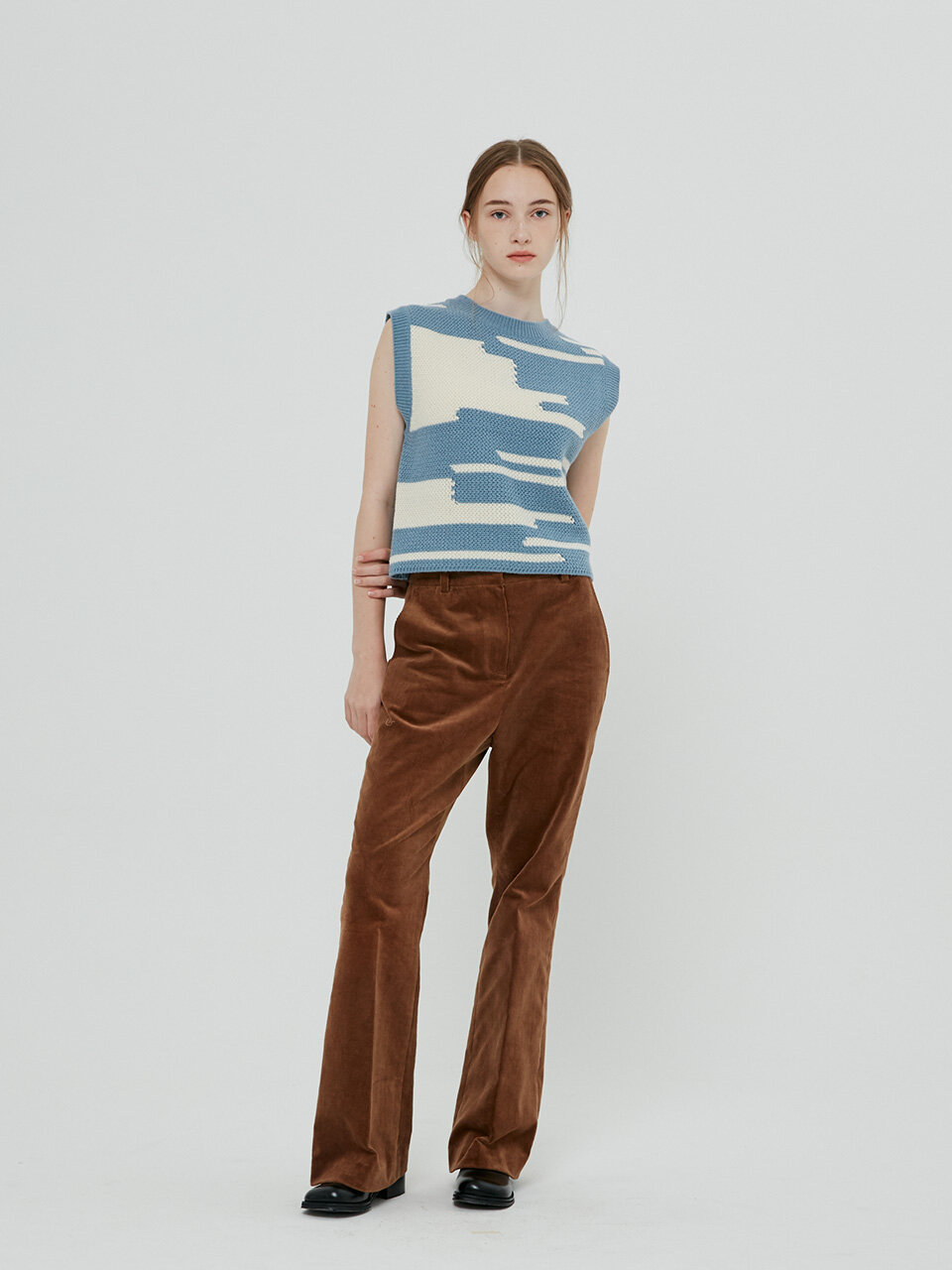 Bensimon Color Mixed Knit Vest Woman (Blue)