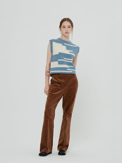 Bensimon Color Mixed Knit Vest Woman (Blue)
