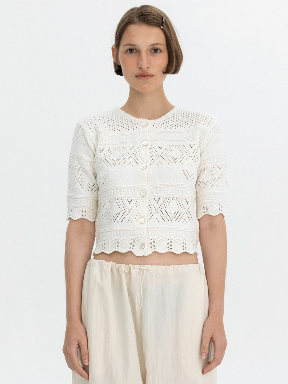 Bensimon Crochet Half Knit Cardigan