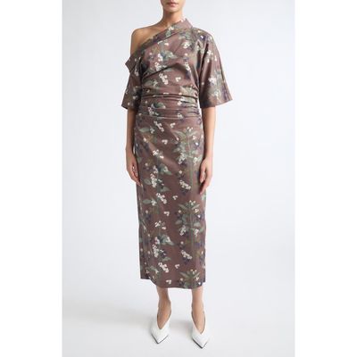 BERNADETTE BERNADETTE Bowery One-Shoulder Stretch Cotton Midi Dress