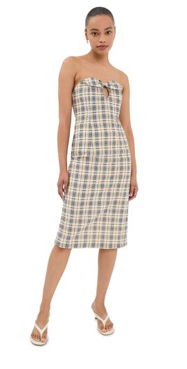 jeans midi dress denim corset midi dress 8 / dark wash
