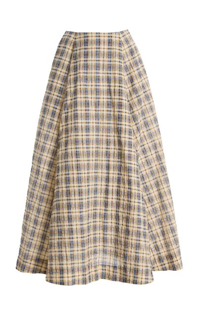 Bernadette Bernadette Kennedy CottonBlend Checked Midi Skirt