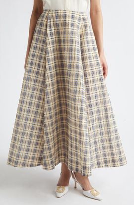 BERNADETTE BERNADETTE Kennedy Plaid Seersucker Skirt