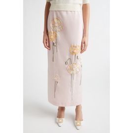 BERNADETTE BERNADETTE Norma Embroidered Cotton & Linen Maxi Skirt