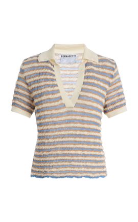 Bernadette Bernadette Ophelia Striped Virgin Wool Polo Top