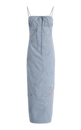 sachin and babi light blue dress Bronx Banco Mademoiselle Embroidered Floral Midi-Dress main image 1