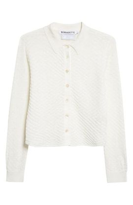BERNADETTE BERNADETTE Turner Crop Linen Blend Check Jacquard Shirt