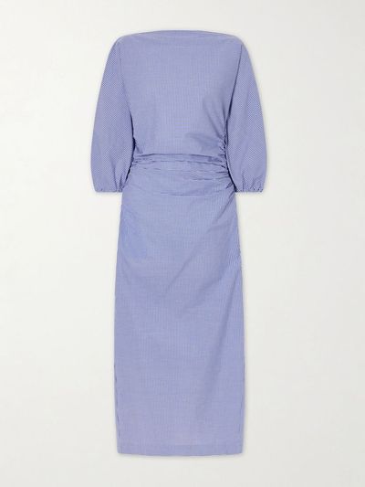BERNADETTE Checked cotton midi dress