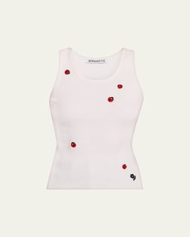 BERNADETTE Marcel Ladybug Embroidered Rib Tank Top