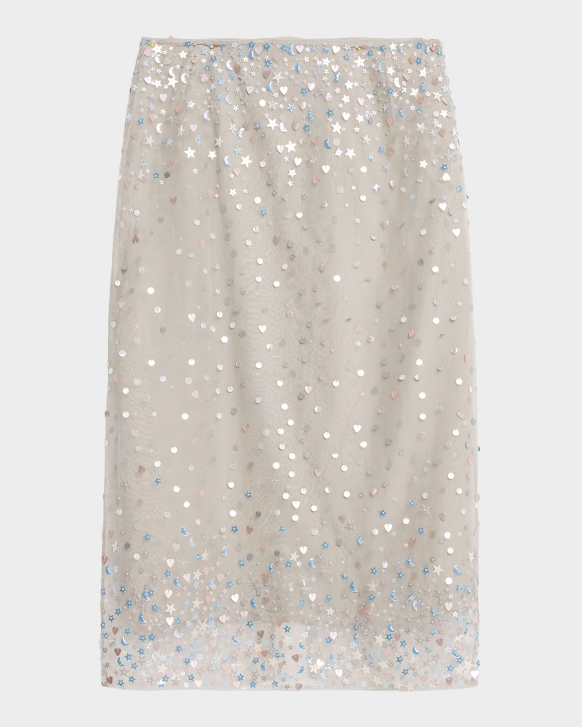 BERNADETTE Roxane Embellished Silk Midi Skirt