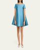 BERNADETTE Will Short-Sleeve Silk Taffeta Mini Dress - 2