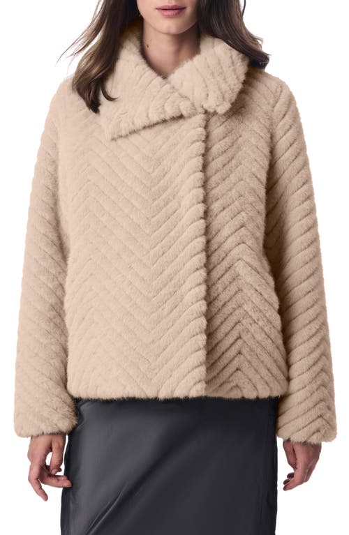 Bernardo Bernardo Chevron Quilted Faux Fur Jacket