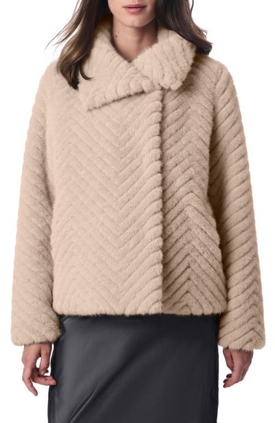 Bernardo Bernardo Chevron Quilted Faux Fur Jacket