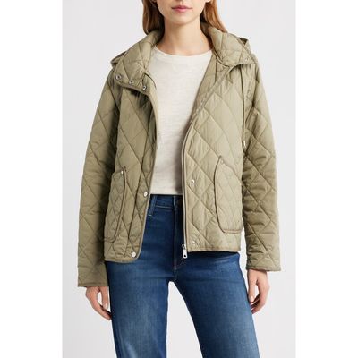 Bernardo Bernardo Diamond Quilted Jacket with Removable Hood