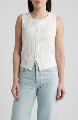 Bernardo Bernardo Front Button Rib Vest