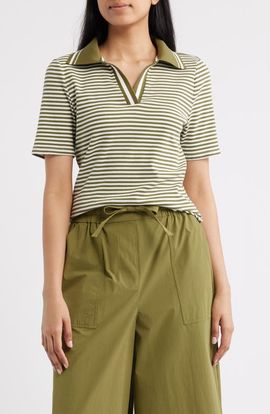 Bernardo Bernardo Stripe Johnny Collar Polo