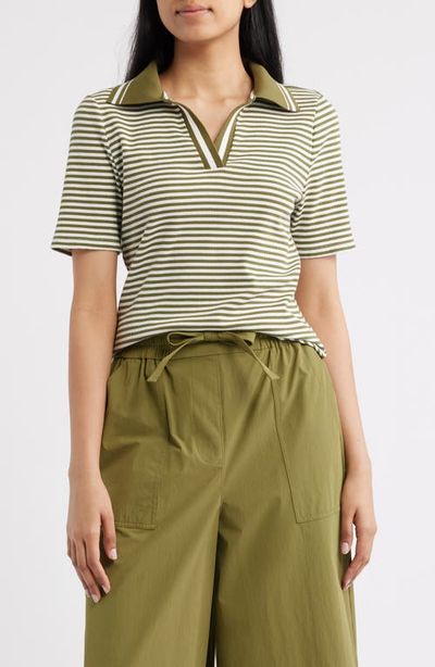 Bernardo Bernardo Stripe Johnny Collar Polo