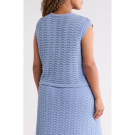 Bernardo Bernardo Wave Pointelle Knit Sweater
