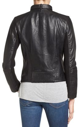 Bernardo Bernardo Zip Front Leather Biker Jacket