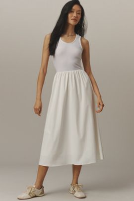 Bernardo Sleeveless Scoop Midi Dress