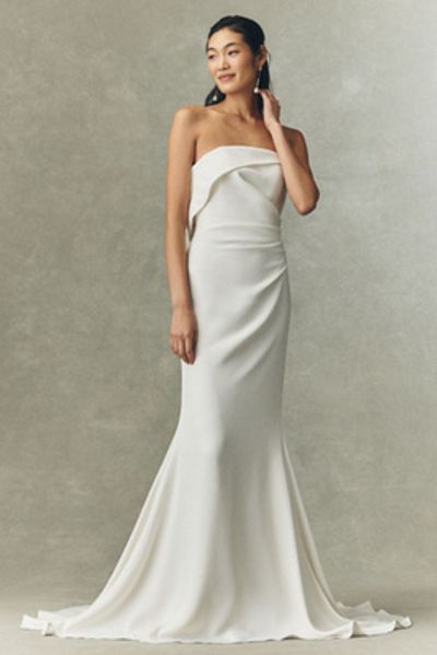 Besa Claude Foldover Strapless Column Wedding Gown