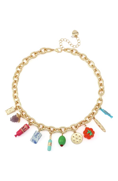 Betsey Johnson Betsey Johnson Charcuterie Charm Frontal Necklace
