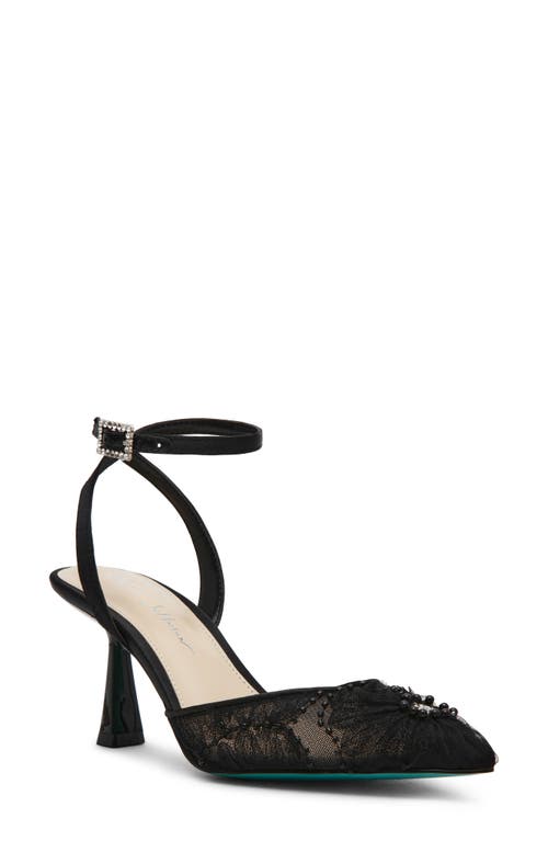Betsey Johnson Betsey Johnson Delia Beaded Mesh Ankle Strap Pump