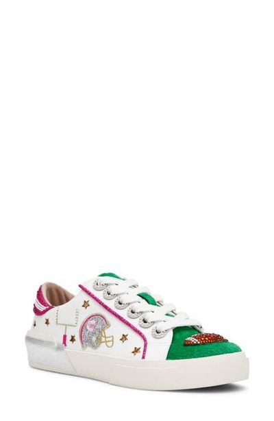 Betsey Johnson Betsey Johnson Hayes Football Embroidery Faux Calf Hair Sneaker