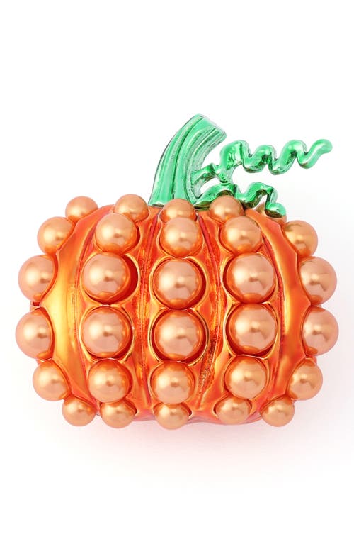 Betsey Johnson Betsey Johnson Imitation Pearl Pumpkin Brooch
