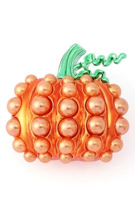 Betsey Johnson Betsey Johnson Imitation Pearl Pumpkin Brooch