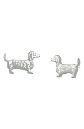 Betsey Johnson Betsey Johnson Skeleton Dachshund Stud Earrings