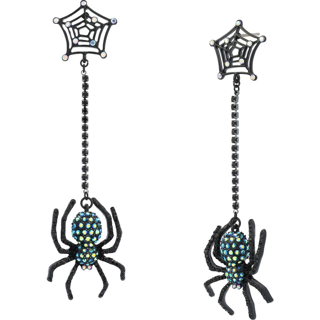 Betsey Johnson Betsey Johnson Spider Web Linear Drop Earrings
